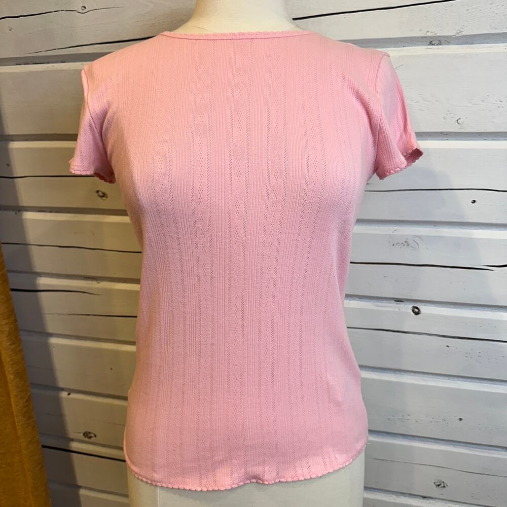 J.Crew Pointelle Short Sleeve T-Shirt Women’s M Pink NWT